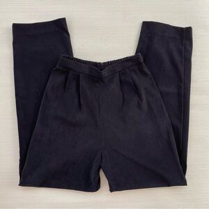 🦞3/$30🦞 Vintage | Unbranded Black Pleated Velvety Suede Textured High-Rise Pants